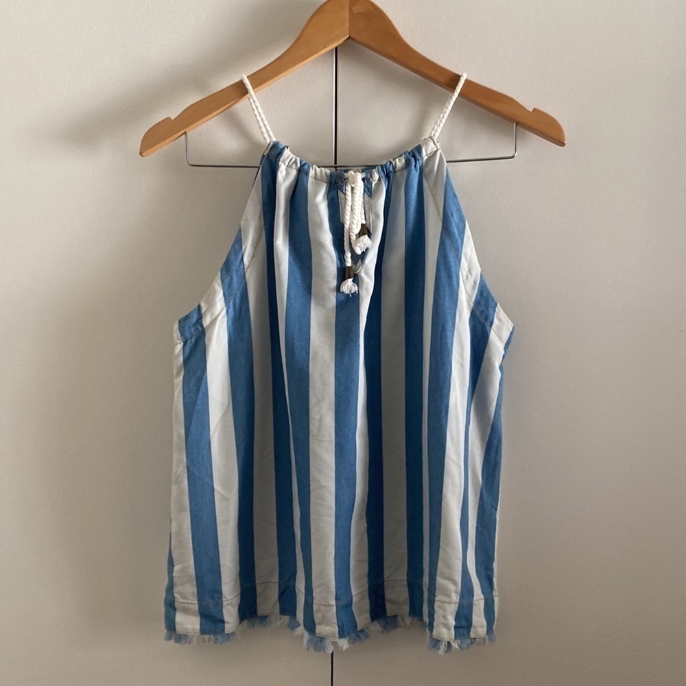 Maeve | Anthropologie | Rope Halter | Blue Stripe | Frayed Bottom | Size… - Picture 3 of 16